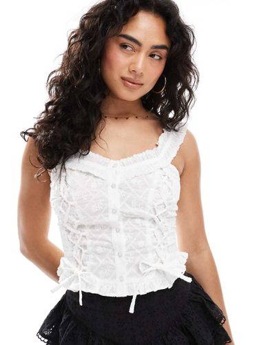Top corset en coton à broderie anglaise - Miss Selfridge - Modalova