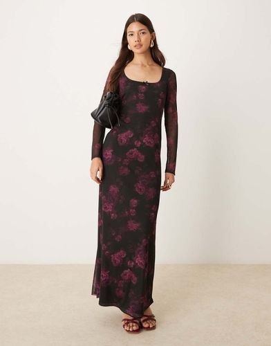 Vestito lungo a maniche lunghe con stampa a fiori - Miss Selfridge - Modalova