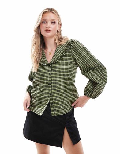 Emmie - Blusa verde a quadretti con colletto oversize - Nobody's Child - Modalova