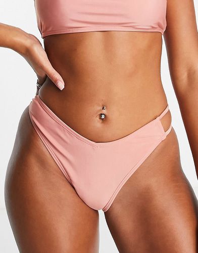 NA-KD - Slip bikini a V rosa-Rosso - NA-KD - Modalova