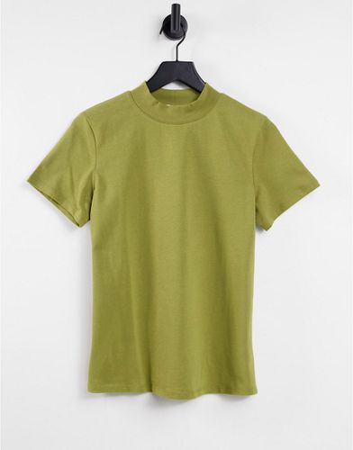 T-shirt oliva accollata - NA-KD - Modalova