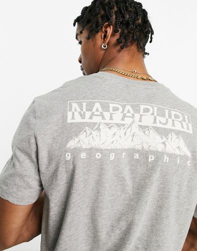 Seba - T-shirt grigia con stampa sul retro - Napapijri - Modalova