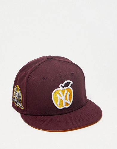 Fifty New York Yankees - Cappellino bordeaux con toppa a forma di mela - New Era - Modalova
