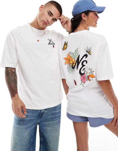 T-shirt unisex bianca con grafica ricamata sul retro - New Era - Modalova