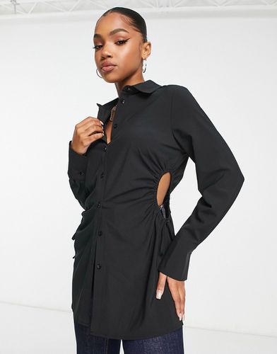 Camicia nera a maniche lunghe con cut-out e arricciatura - New Look - Modalova