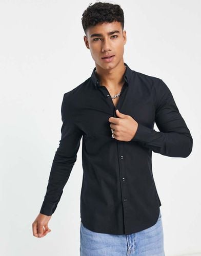 Camicia Oxford a maniche lunghe nera - New Look - Modalova