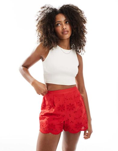 Short avec broderie anglaise florale - New Look - Modalova