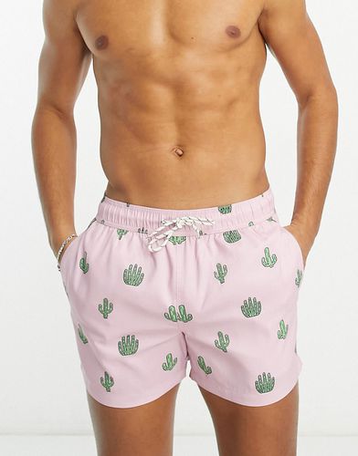 Pantaloncini da bagno con stampa di cactus - New Look - Modalova