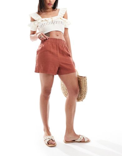 Pantaloncini in lino marroni - New Look - Modalova