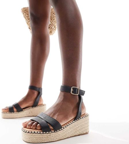 Sandali flatform neri - New Look Wide Fit - Modalova