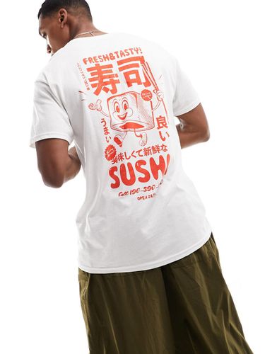 T-shirt bianca con stampa sushi - New Look - Modalova