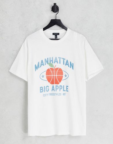 T-shirt bianca con scritta Manhattan - New Look - Modalova