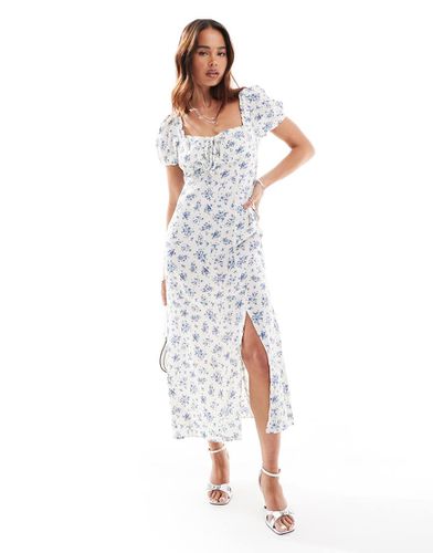 Vestito milkmaid midi a fiori - New Look - Modalova