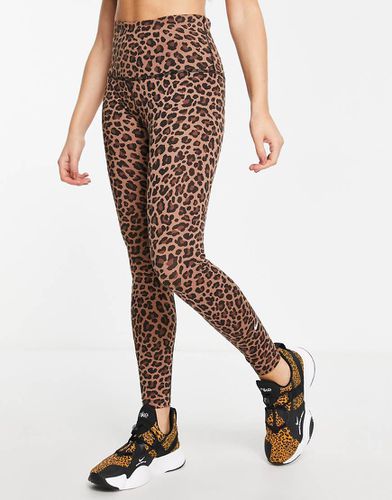 One Dri-FIT - Leggings a vita alta leopardati marroni - Nike Training - Modalova