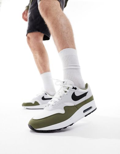 Air - Max 1 - Sneakers bianche, verde oliva e nere - Nike - Modalova