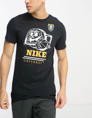 T-shirt nera con stampa University - Nike Basketball - Modalova