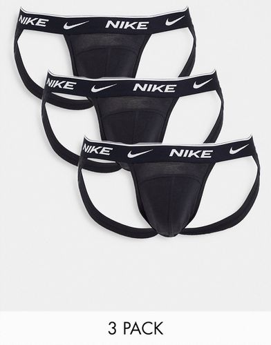 Confezione da 3 sospensori neri in cotone elasticizzato - Nike - Modalova
