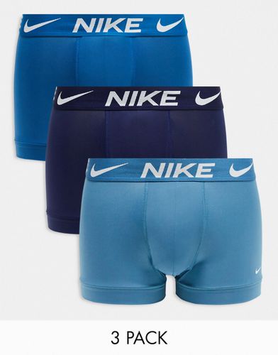 Essential - Confezione da 3 paia di boxer aderenti in microfibra Dri-Fit blu e blu navy - Nike - Modalova