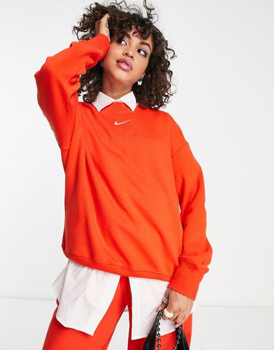 Felpa oversize rossa con logo piccolo - Nike - Modalova