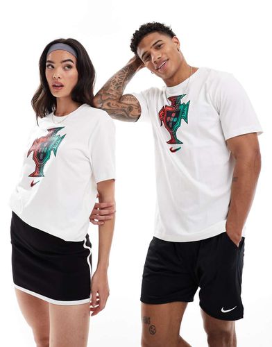 Euro 2024 Portugal - T-shirt unisex bianca con stemma - Nike Football - Modalova