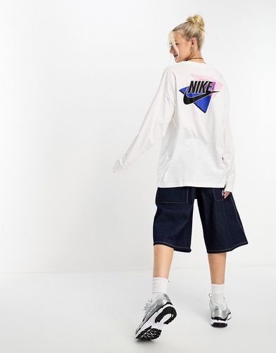 Maglietta a maniche lunghe bianca con logo vintage sul retro - Nike - Modalova