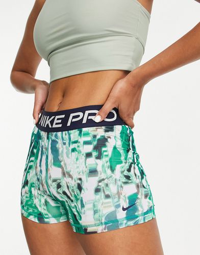 Nike - Pro Training AOP - Shorts da 3" verdi con grafica stampata - Nike Training - Modalova