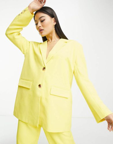 X Madeleine Pedersen - Blazer sartoriale oversize fluo in coordinato - Something New - Modalova