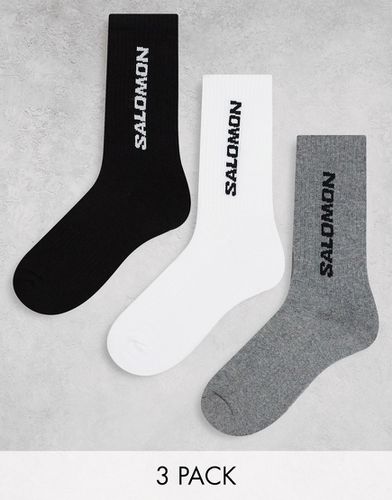 Confezione da 3 paia di calzini unisex alla caviglia per tutti i giorni bianchi, neri e grigi - Salomon - Modalova