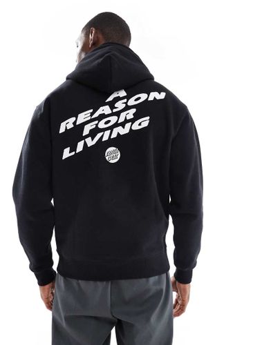 Sweat à capuche épais avec logo et imprimé au dos - Santa Cruz - Modalova