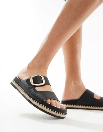 Tish - Slider stile espadrilles nere in pelle con fibbie - Schuh - Modalova