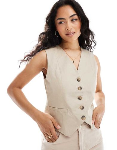 Gilet beige in misto lino - Selected - Modalova