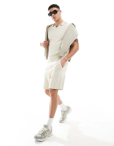 Pantaloncini in maglia beige in coordinato - Selected Homme - Modalova