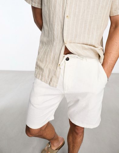 Pantaloncini in misto lino bianchi - Selected Homme - Modalova