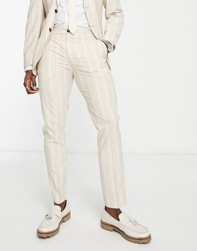 Pantaloni da abito slim beige a righe estive - Selected Homme - Modalova