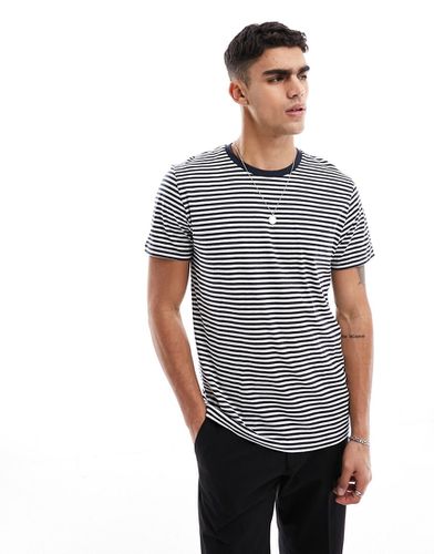 T-shirt girocollo regular fit a righe - Selected Homme - Modalova