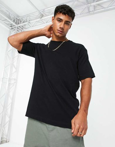 T-shirt oversize in tessuto pesante nero - Selected Homme - Modalova