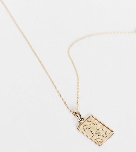 Collana placcata in 18 ct con ciondolo con ciondolo "Good Luck" - Seol + Gold - Modalova