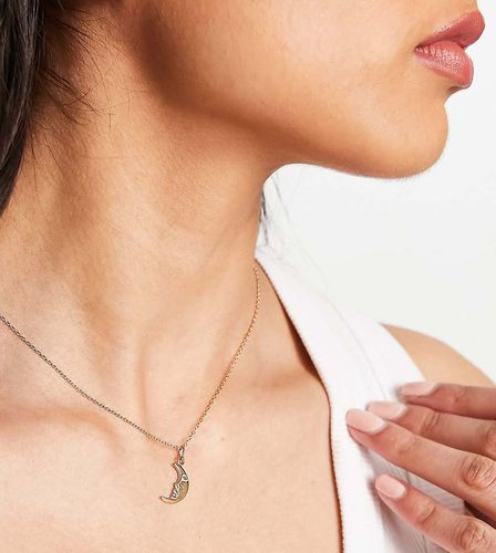 Collana placcata 18 carati con ciondolo a luna crescente - Seol + Gold - Modalova