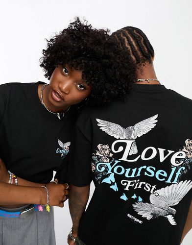 T-shirt unisex nera con stampa Love Yourself - Sixth June - Modalova