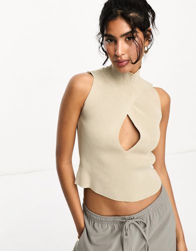 Crop top in maglia beige - Sixth June - Modalova