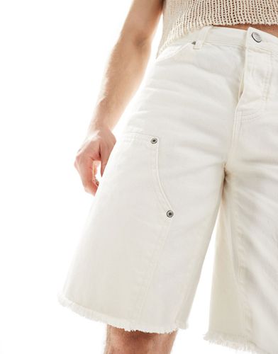 Pantaloncini di jeans da lavoro bianchi - Sixth June - Modalova