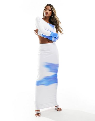 Simmi - Gonna lunga bianca e blu con stampa in coordinato - Simmi Clothing - Modalova