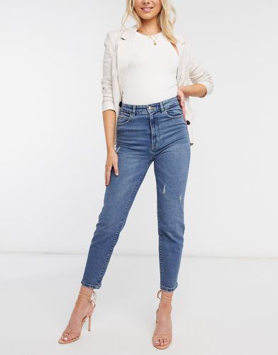 Mom jeans slim elasticizzato in cotone medio - MBLUE - Stradivarius - Modalova