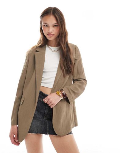 Blazer effet froissé - Marron - Stradivarius - Modalova