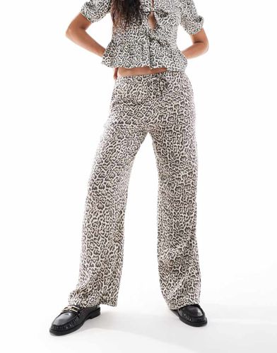 Pantaloni leopardati con coulisse in coordinato - Stradivarius - Modalova