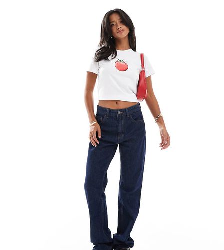 Petite - STR - Jeans dritti scuro elasticizzati - Stradivarius - Modalova