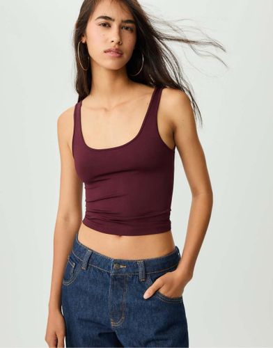 T-shirt en polyamide - Bordeaux - Stradivarius - Modalova