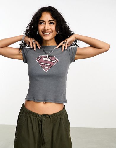 T-shirt mini grigia con grafica di Superman - Stradivarius - Modalova