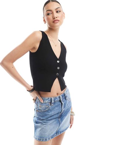 Top boutonné en maille - Stradivarius - Modalova