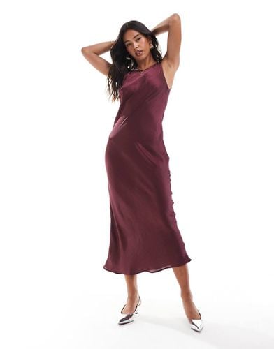 Vestito midi in raso bordeaux - Stradivarius - Modalova